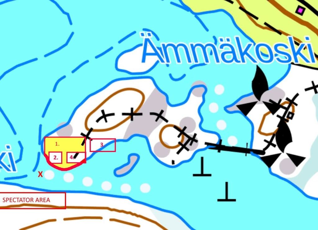 A map showing the zones with limited access.